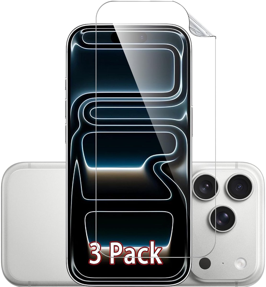 Dailygoods - 3 Stuks Flexibele TPU Beschermfolie voor iPhone 17 Pro