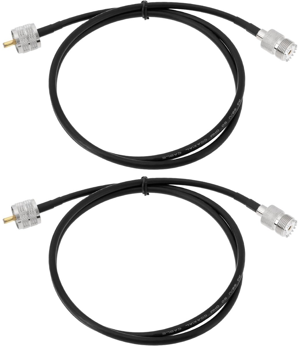 Dailygoods - Coaxiale Kabel UHF PL259 Mannelijk naar Vrouwelijk 1m