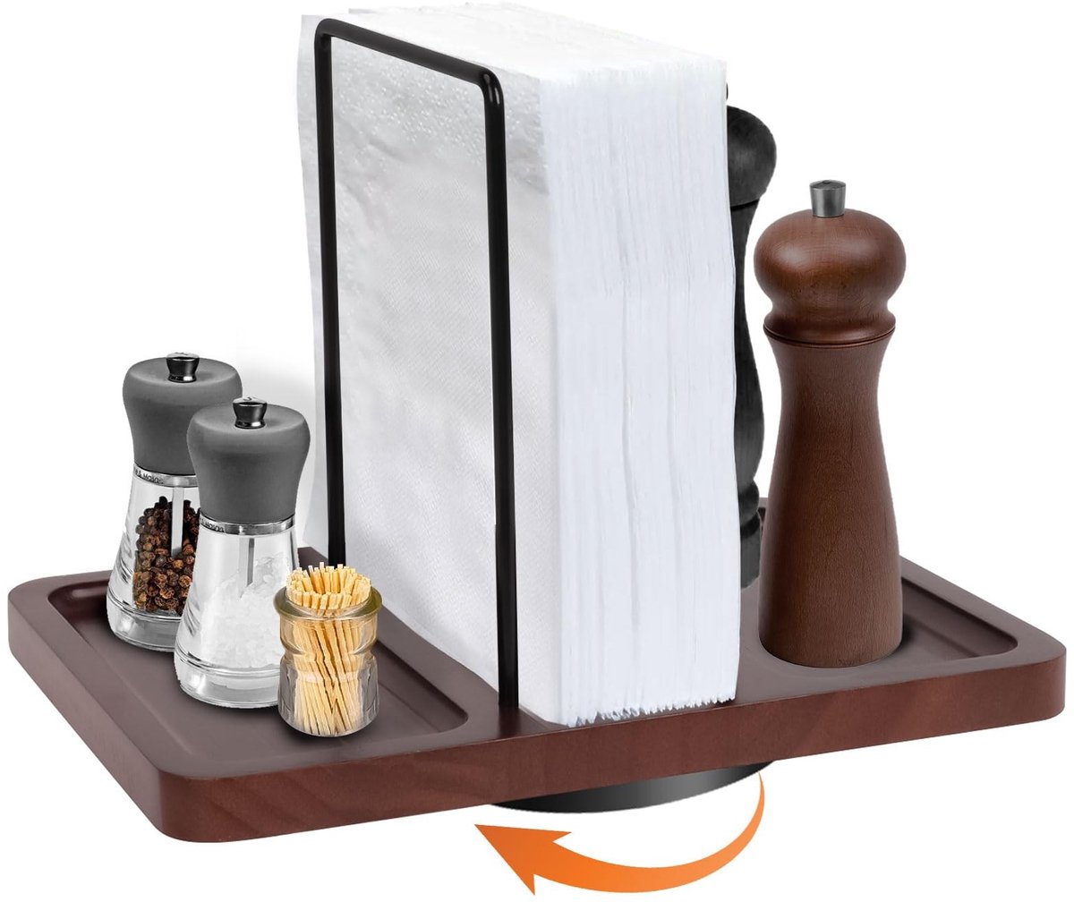 Dailygoods - 360° Draaibare Servethouder van Hout en IJzer
