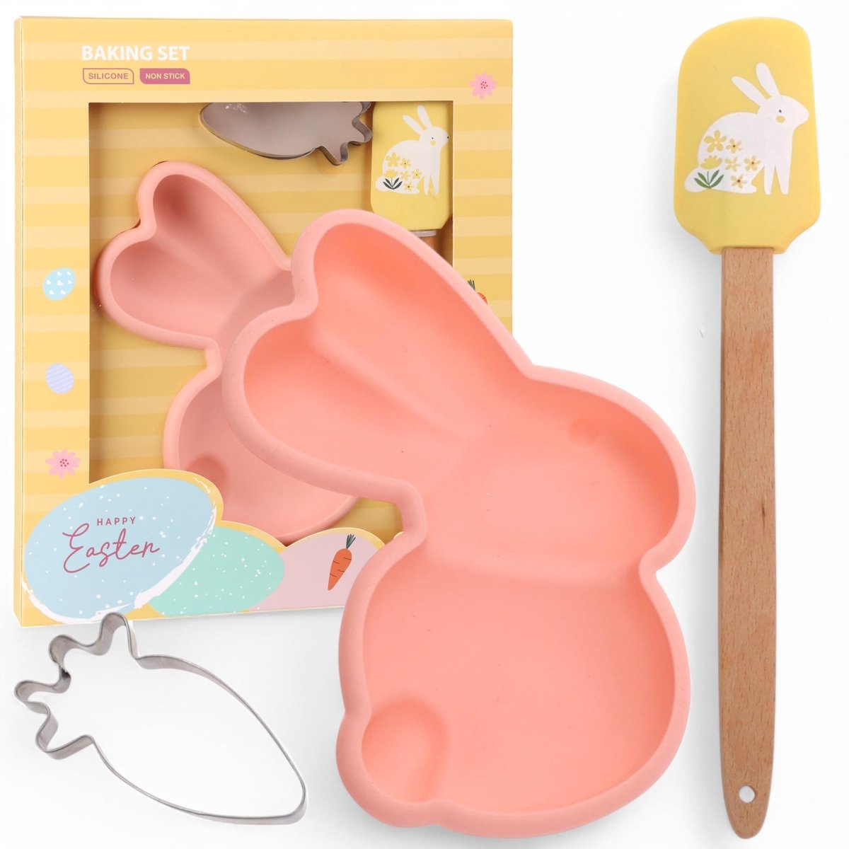 Dailygoods - Innovra - Dailygoods - Paas Bakset met Siliconen Bakvorm en Koekjessnijder