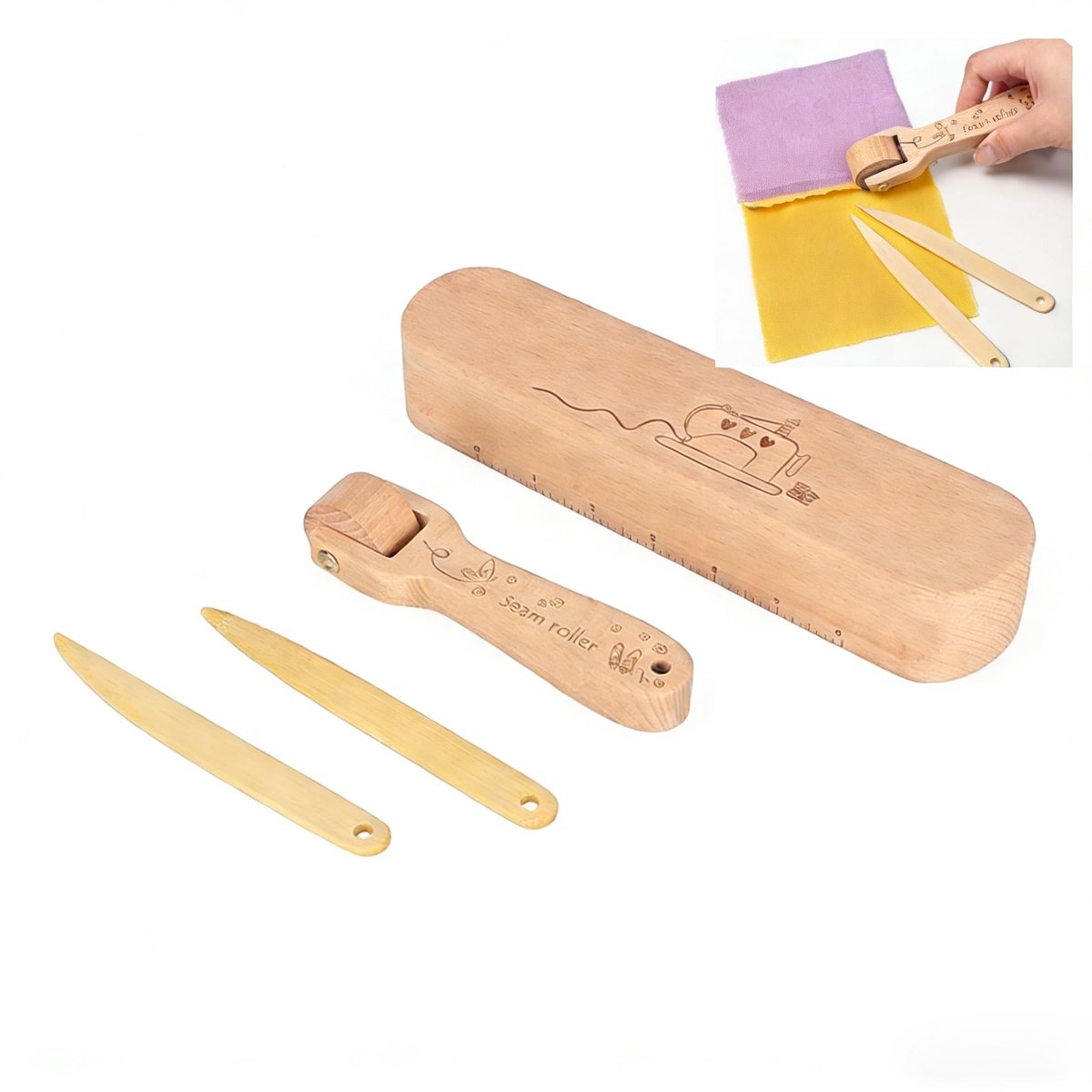 Dailygoods - Houten Kleermakersklosjesset met Comfortabel Handvat