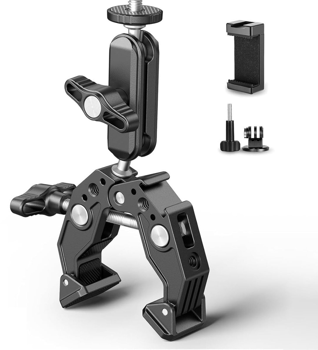 Dailygoods - Super Clamp Mount voor Action Camera met 360° Dubbel Balhoofd