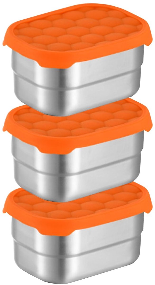 Dailygoods - 3 Stuks Roestvrijstalen Voedselcontainers met Lekvrije Deksels