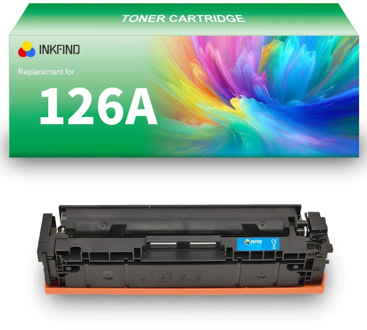 INKFIND 126AU (CE311A) Cyaan tonercartridge compatibel met HP 126A (CE311A) Cyaan en Canon Cartridge 729 Cyaan en HP 130A (CF351A) Cyaan - 1-pack Cyaan