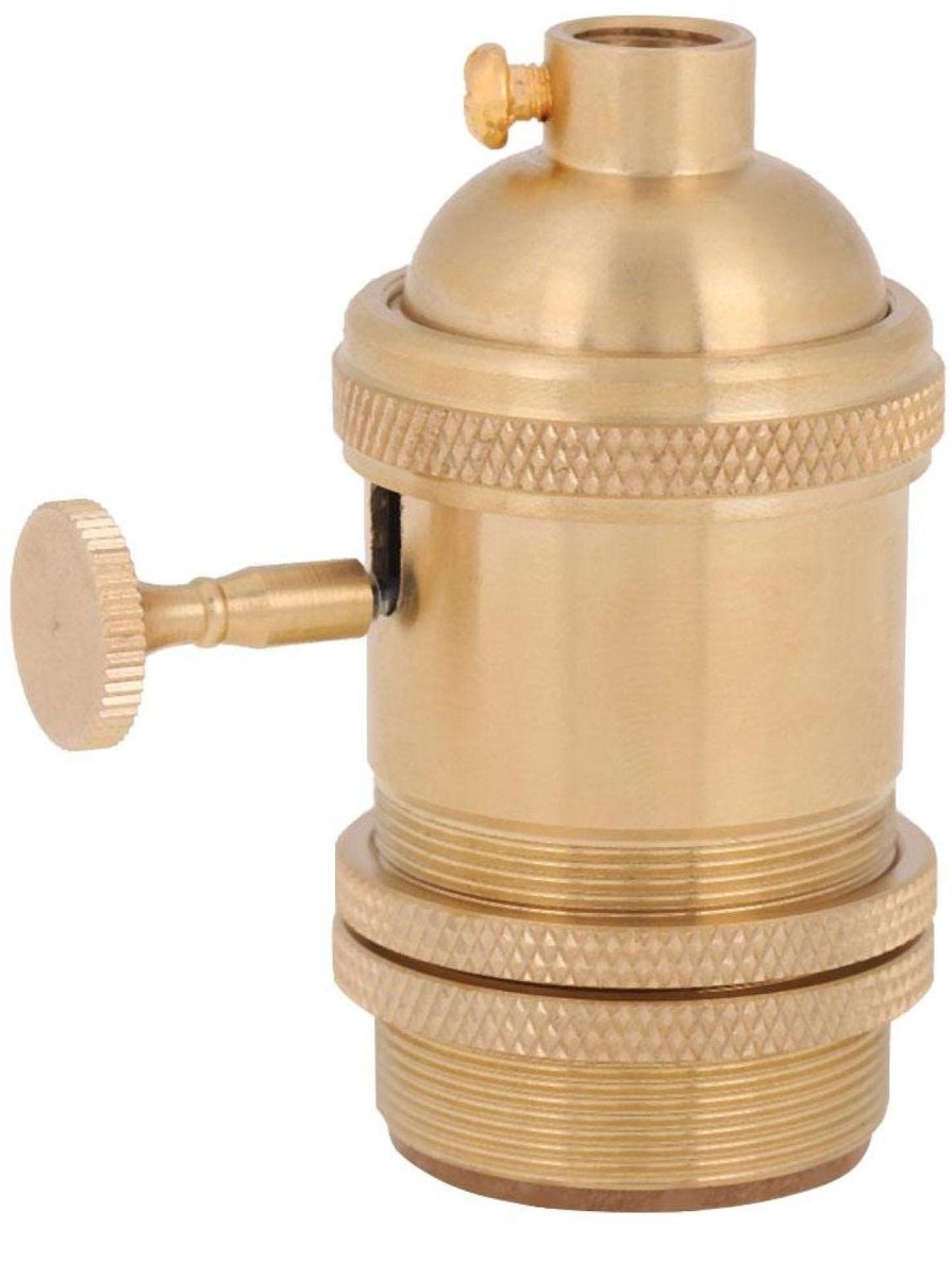 Dailygoods - Dailygoody - Vintage E27 Licht Socket - Antieke Lampvoet Houder - Messing - Retro Hanglamp Houder - Voor Gloeilampen - Geschikt voor E27