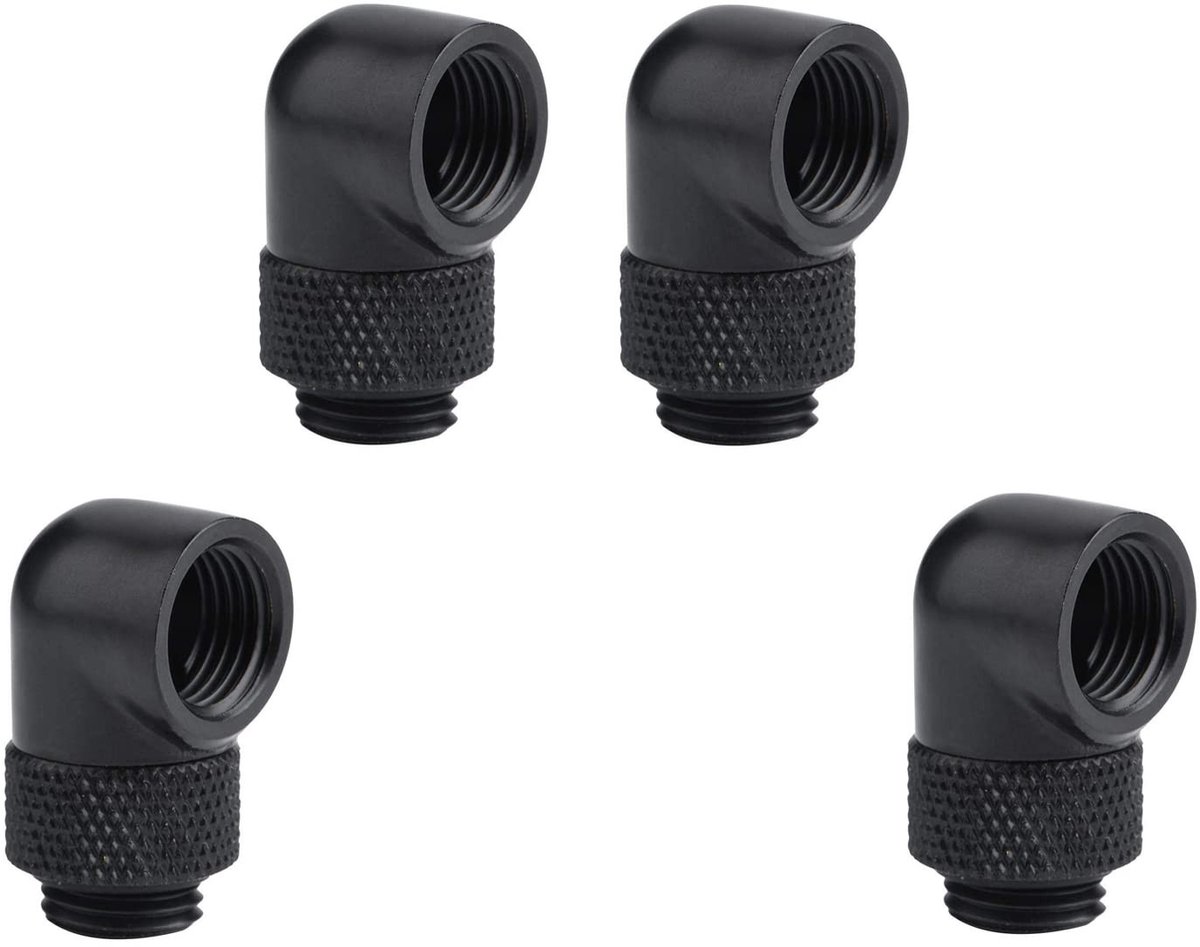 Dailygoods - Dailygoody - G1/4inch Male to Female Extension Fitting - 90° Rotating - Perfect voor waterkoeling - Hoogwaardige adapter - Geschikt voor desktop compu