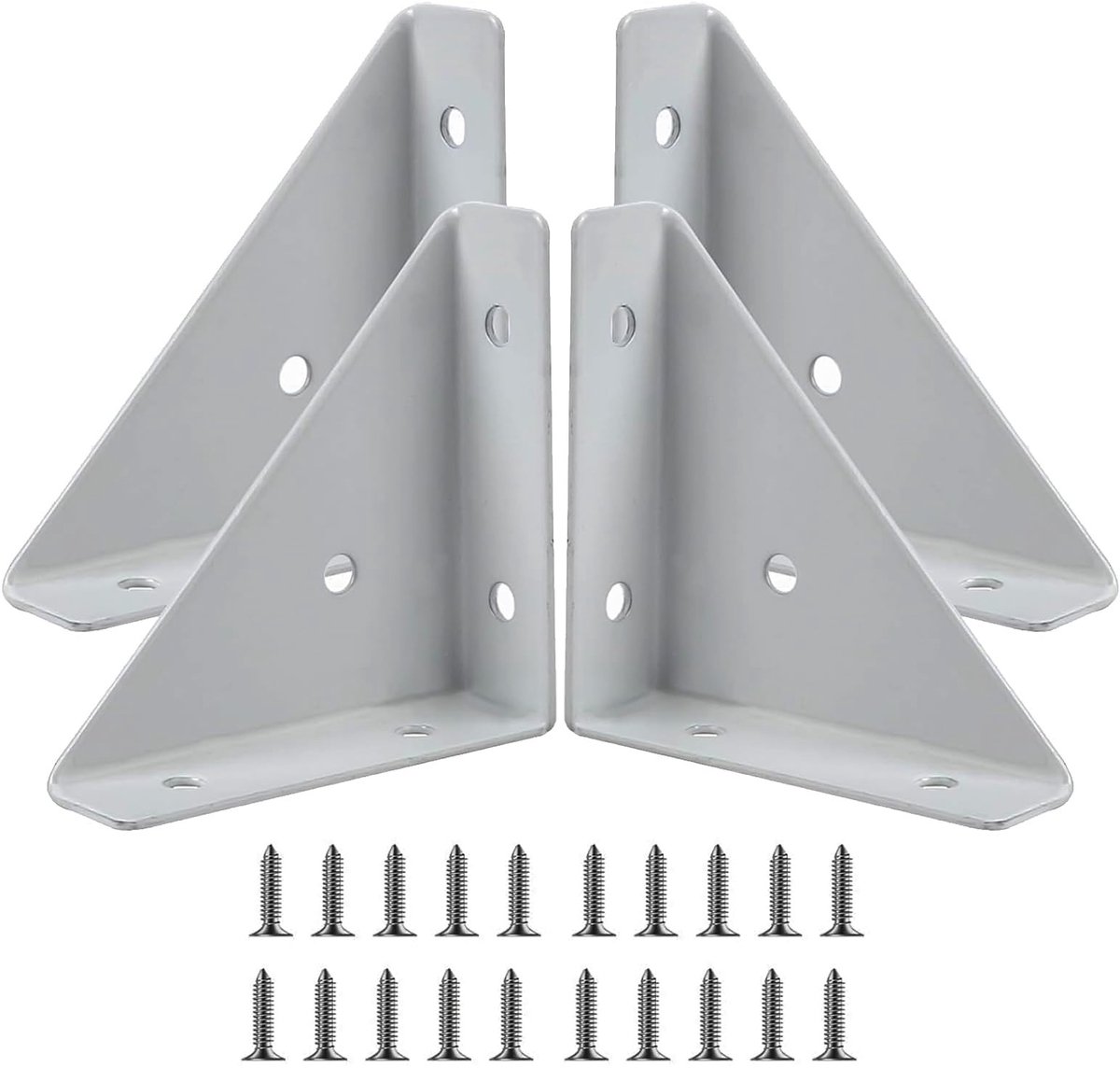 Dailygoods - Dailygoody - Hoekverbinding - Metalen hoekconnector - Voor meubels en constructies - Wit - 90 graden hoekverbinder - Ideaal voor houten meubels - Set
