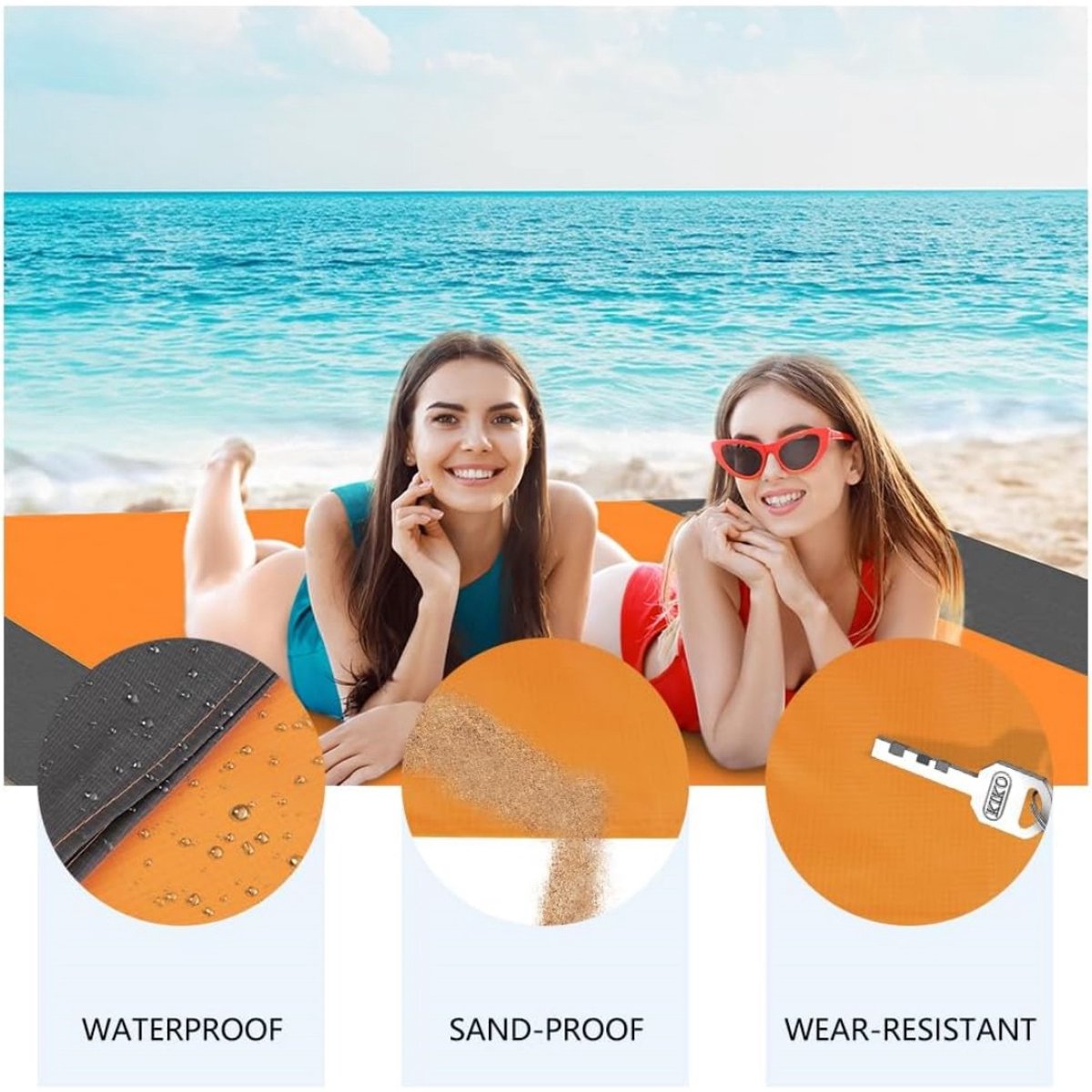 Outdoor Reisdeken — Zandbestendige Strandmat — Waterdicht & Opvouwbaar — Lichtgewicht & Draagbaar — Picknickmat — Grondzeil – Ideaal voor Strand, Kamperen, Reizen en Wandelen — 140*200cm — cadeau in Sport & Outdoor - foto 2