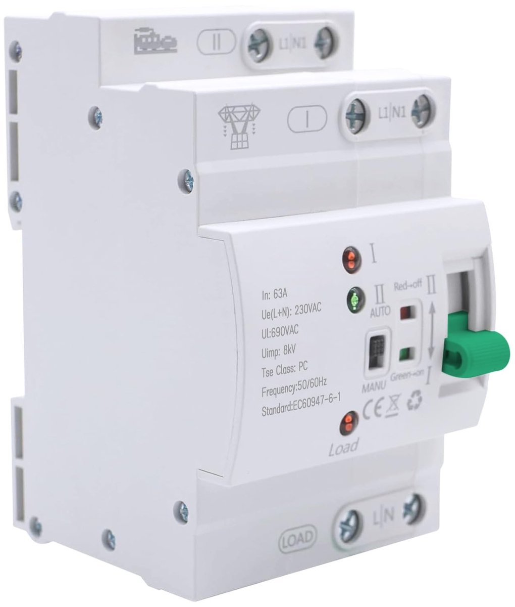 Dailygoods - Automatische Overdrachtsschakelaar 2P 63A 400V