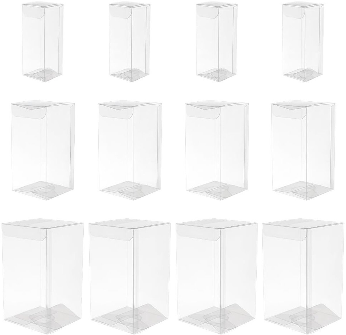 Dailygoods - Set van 30 Doorzichtige PVC Cadeaudozen in 3 Maten