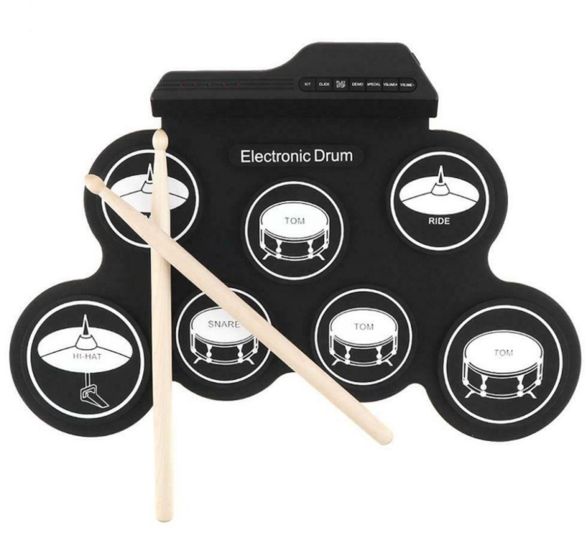 Dailygoods - Draagbare Elektronische Drumset met 7 Pads en 8 Demo Liedjes