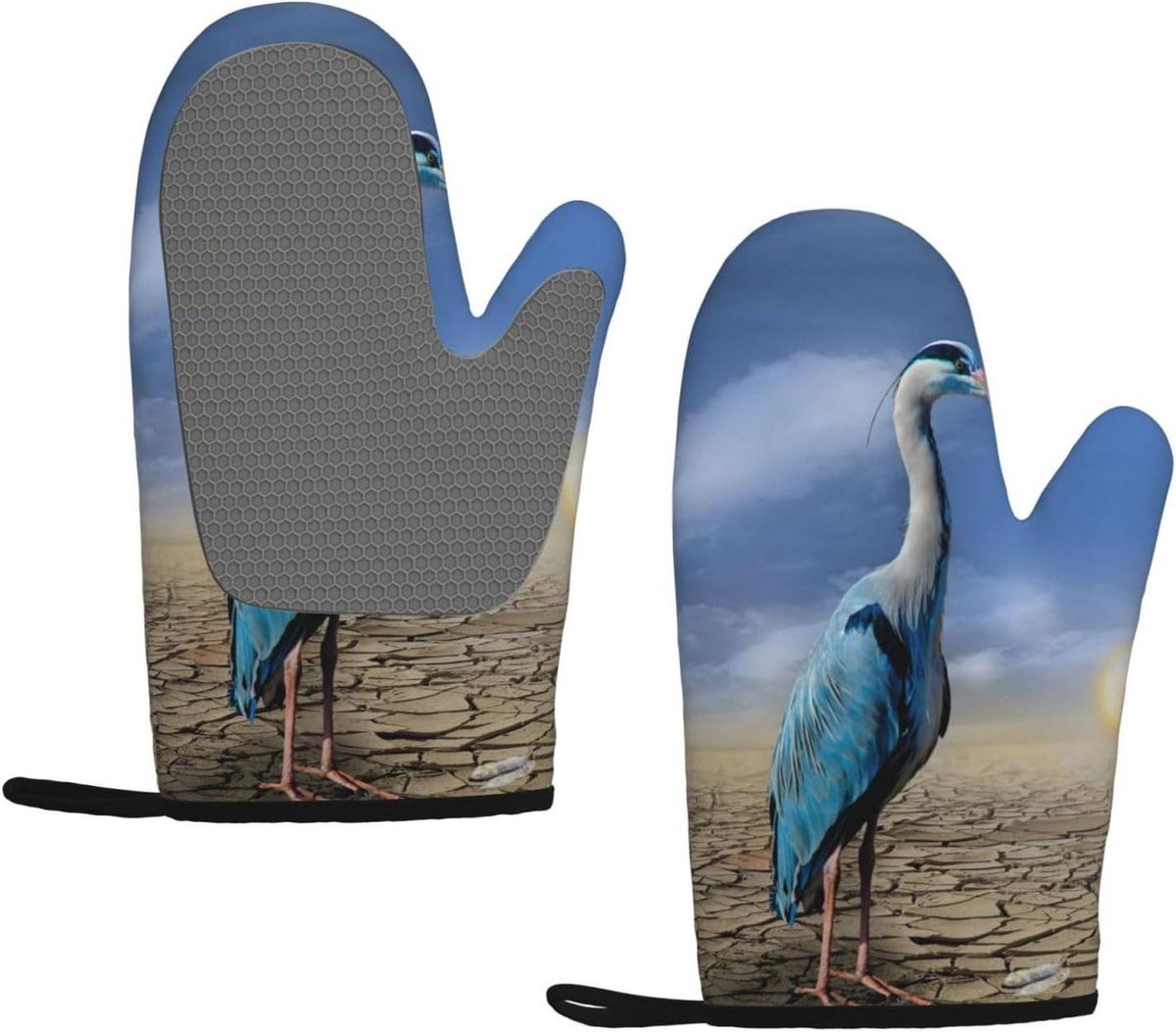 Ovenwanten Set - Keukenhandschoenen Hittebestendig - Veilig Koken - Antislip Siliconen - 28x18 cm - Zwart