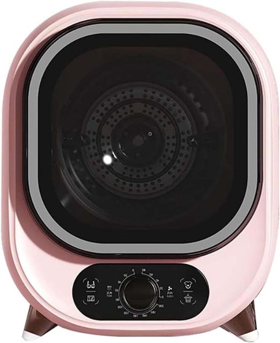 Kleine wasdroger Compacte droger Snel kleding drogen Roestvrijstalen trommel 5 kg capaciteit Roze