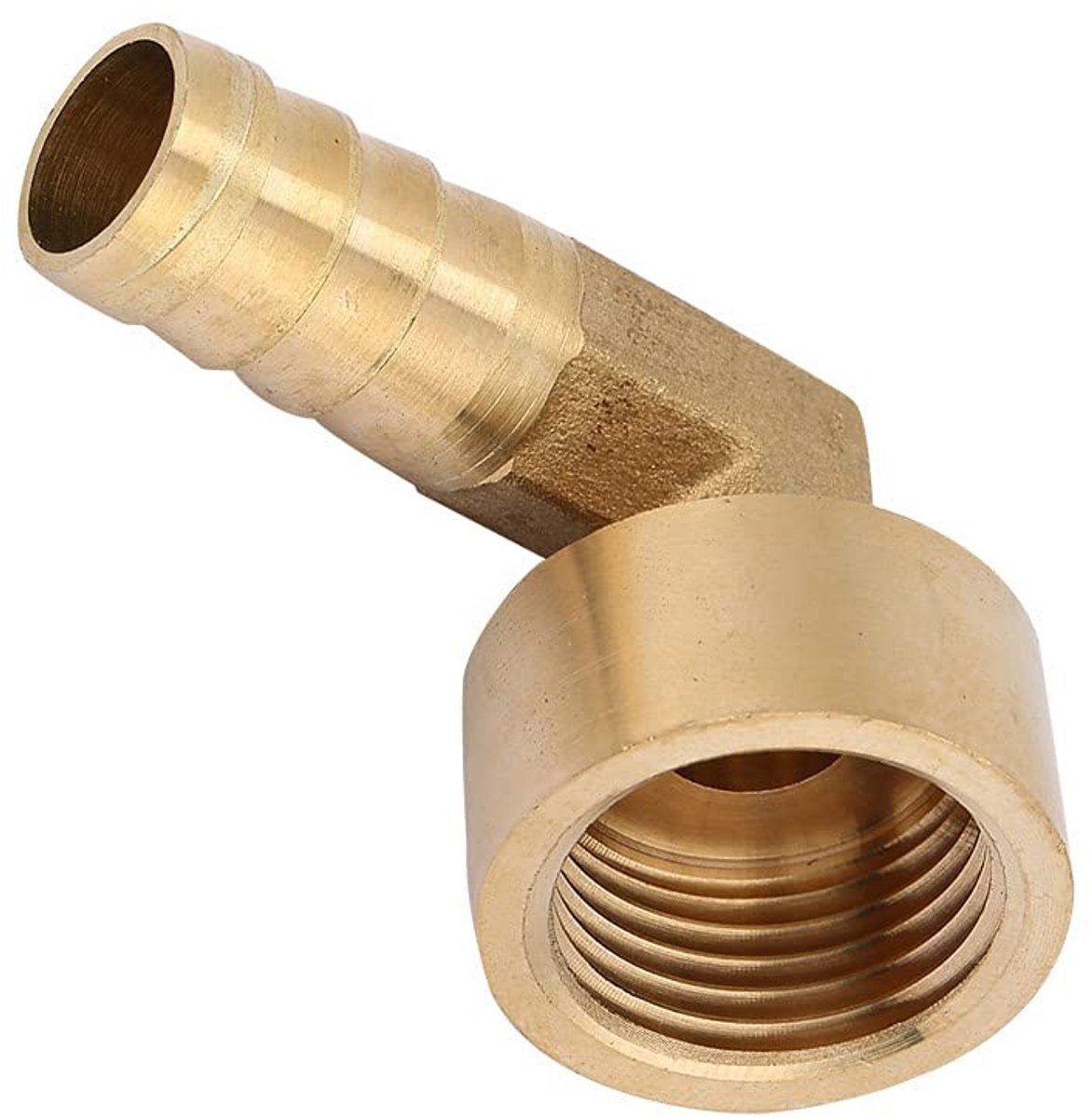 Dailygoods - Dailygoody - 90 graden elleboog connector - messing slangfitting - waterdichte koppeling - G1/2 binnendraad - hoogwaardige weerhaak - geschikt voor 12