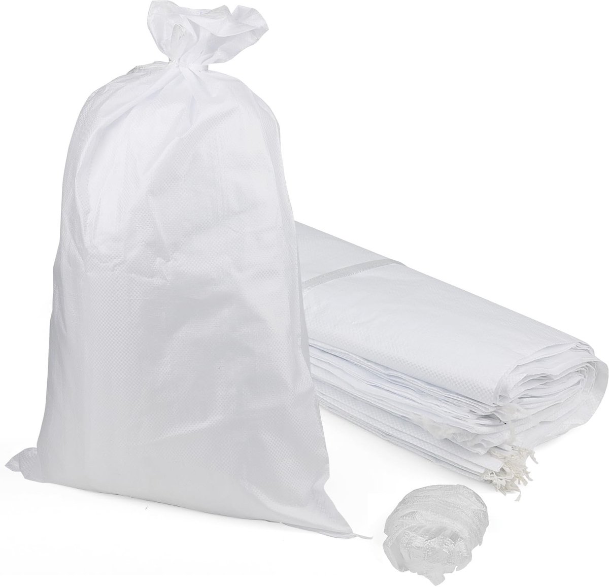 Dailygoods - Dailygoody - Geweven Grindzakken - Zand Zakken - 25 Stuks - Wit - Zware Kwaliteit - Voor Opslag - 45 x 70 cm