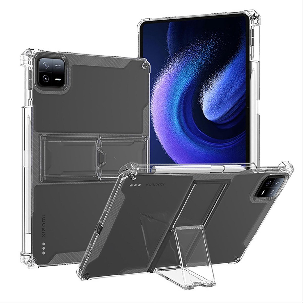 Dailygoods - Dailygoody - Transparant hoesje - TPU-hoesje - Slanke bescherming met standaard - Transparant - Airbagbescherming - Geschikt voor Redmi Pad SE - Draag..