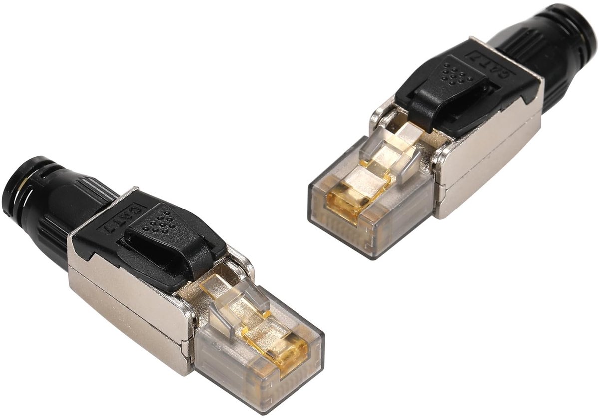 Cosensi - Dailygoods - Gereedschapsloze RJ45 Cat7 Ethernet Connectoren (2 Stuks)