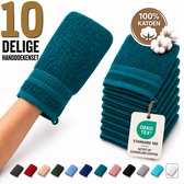 Komfortec Set van 10 Washandjes - 16x21 cm - 100% Zachte Katoen - Badstof - Sneldrogend, Petroleumblauw