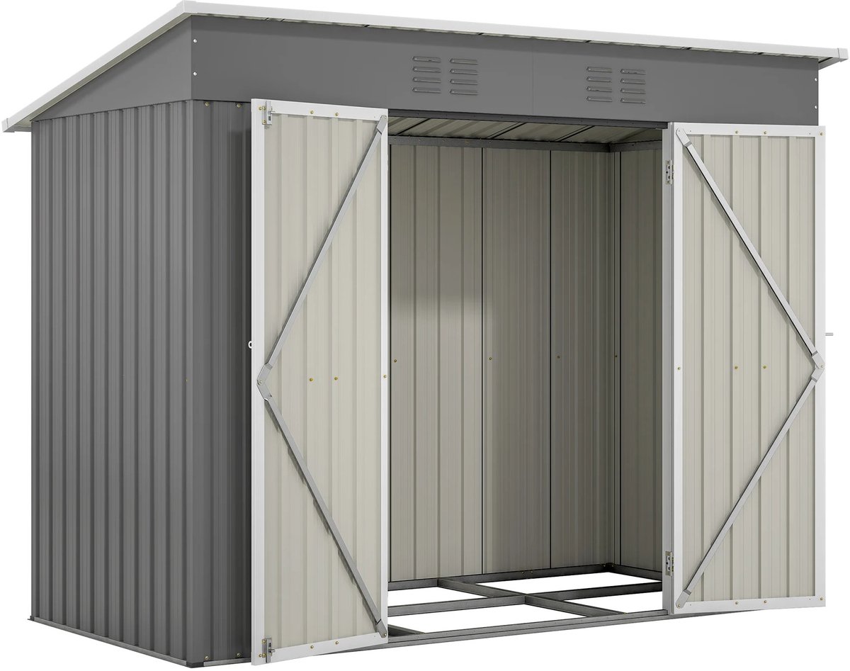 M-Goods - Tuinhuis Metaal - Tuinschuur Buitenopslag - Weerbestendig Tuinhuisje - 229x111x182 cm