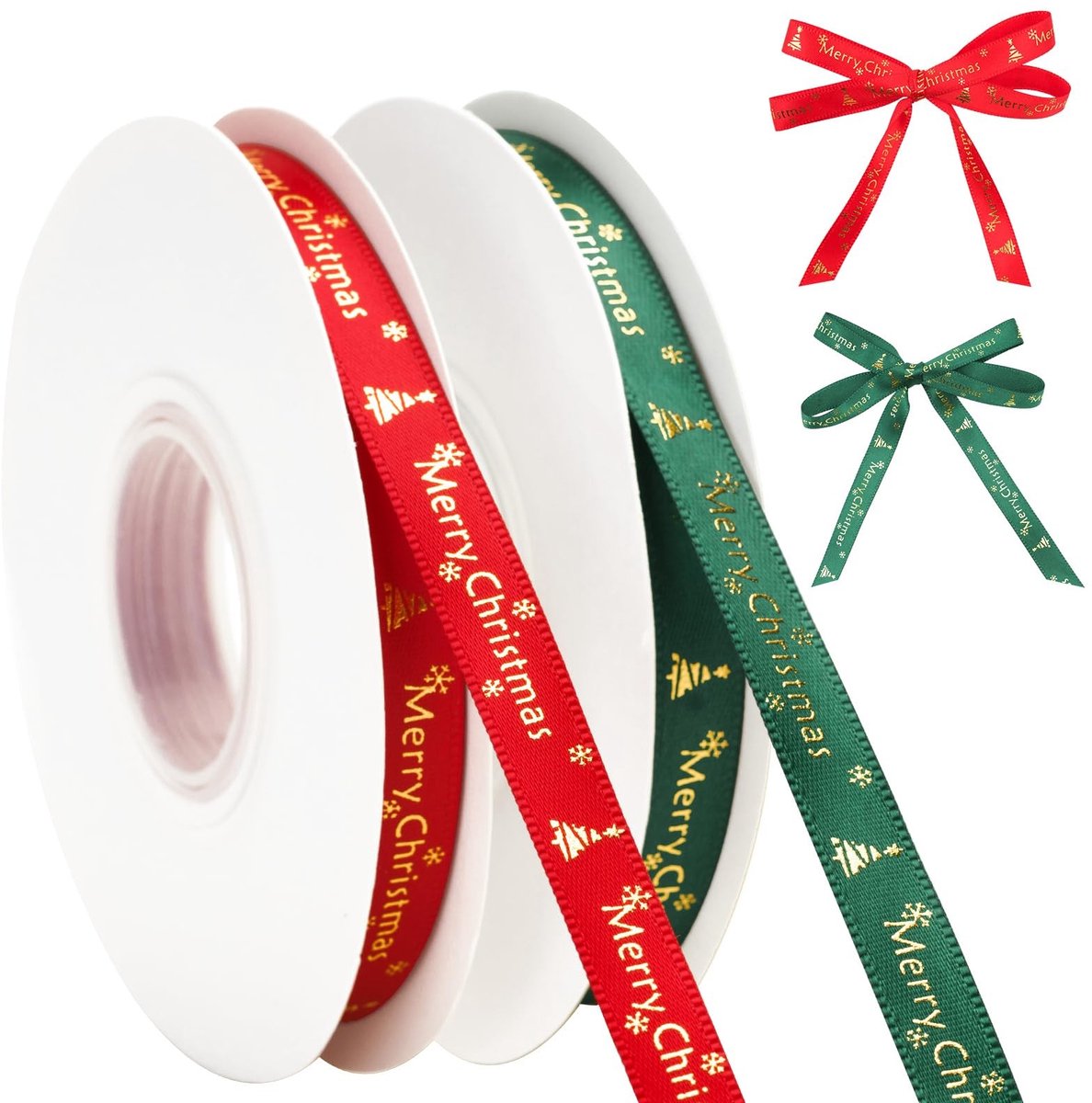 Cosensi - 2 Rollen Kerstlinten met Gouden Kerstboomprint