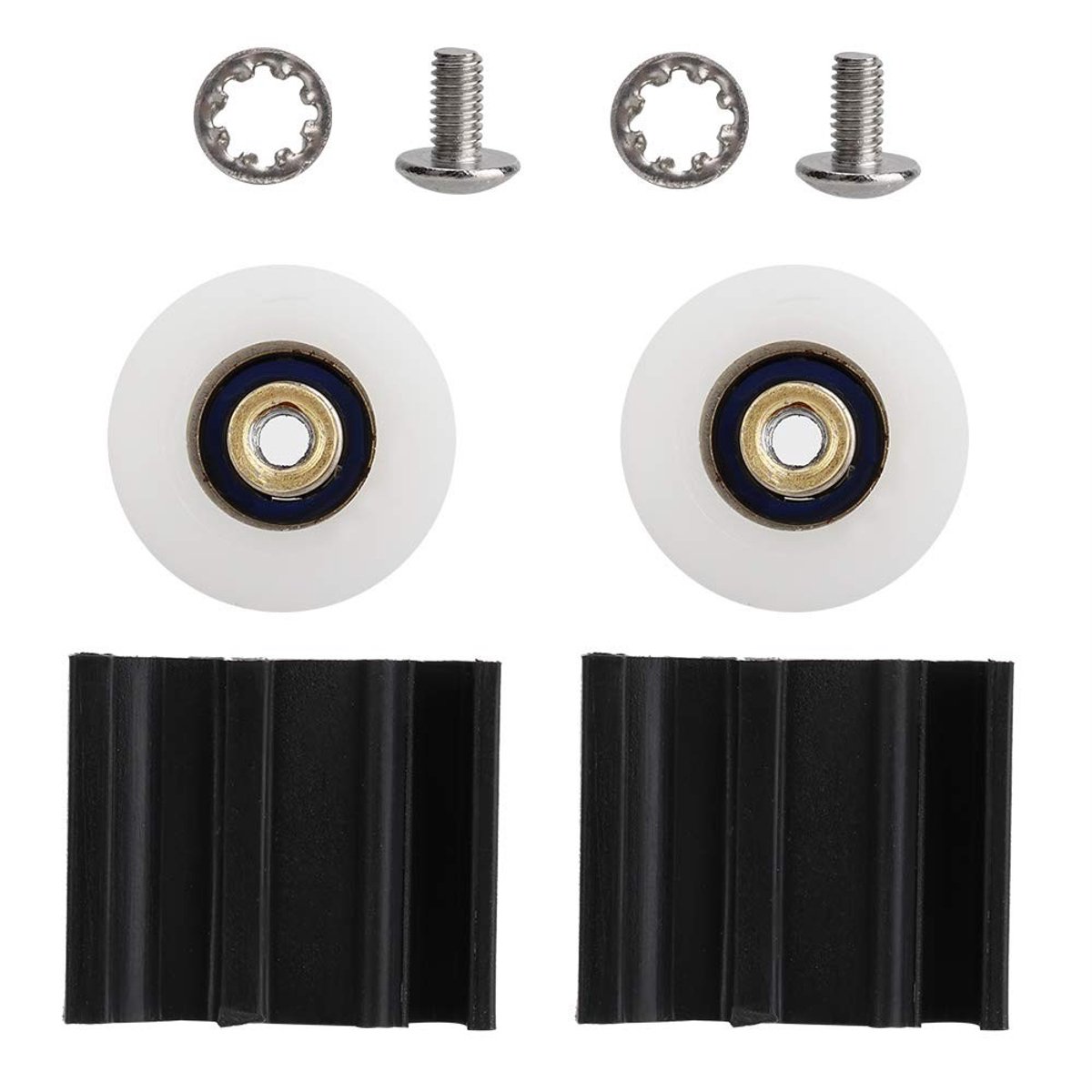 Dailygoods - Dailygoody - 22mm Kasdeur Wielen - Vervangingssets voor Deurwielen - Duurzaam Nylon - Geschikt voor Tuinkassen - Eenvoudige Installatie - Inhoud van 2