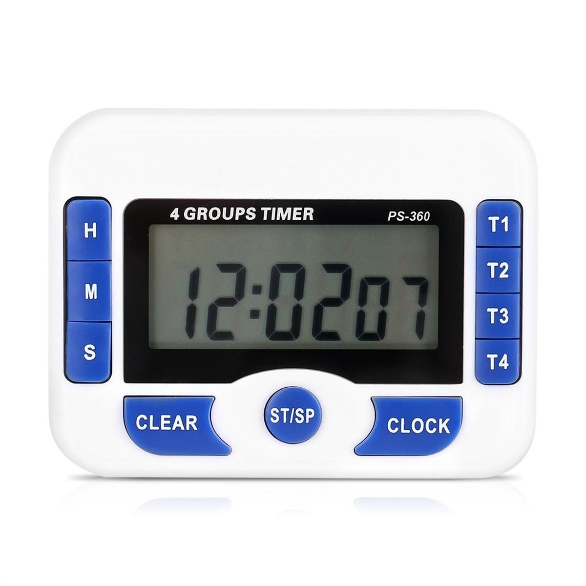 Dailygoods - Dailygoody - Digitale Kookwekker 4-Kanaals - Timer voor Meerdere Gerechten - Magnetisch en Lichtgewicht - Wit + Blauw - Keukentimer voor Thuis -