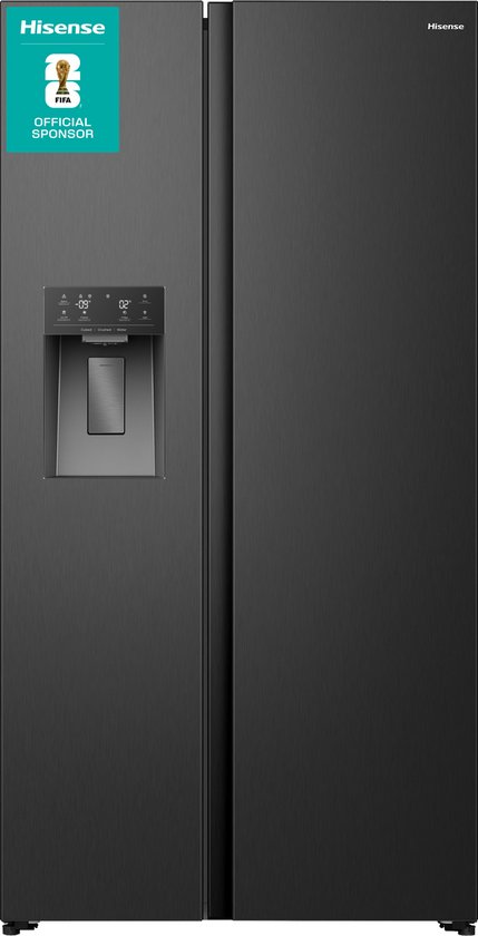Hisense RS5P528STFE Amerikaanse koelkast zwart 528L No Frost water- ijsdispenser inverter compressor 40 dB