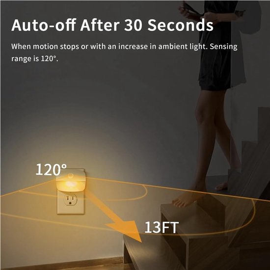 2 stuks - LED-nachtlampje - Nachtlampje met Europese stekker - Met bewegingssensor - Geschikt voor het decoreren van kinderkamers, gangen, trappenhuizen, badkamers, nachtkastjes, enz. - Wit — afbeelding 2