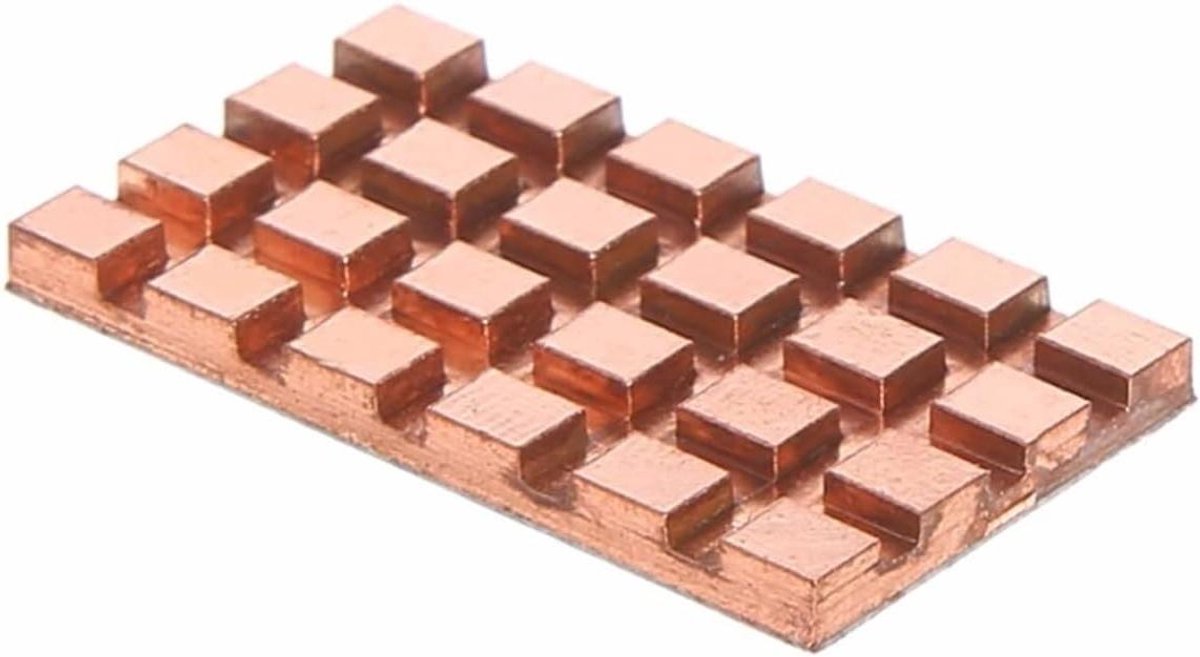 Koperen Koeler - Mini Interface - Component Koeling - Hoge Geleidbaarheid - 28x16x2mm - Koper