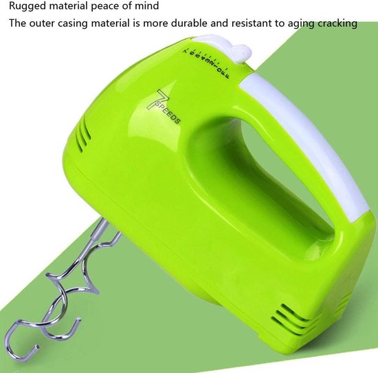 Elektrische Handmixer - Keukenmixer - Beslag Maken - 7 Snelheden - 18x7x11 cm - Wit — afbeelding 3