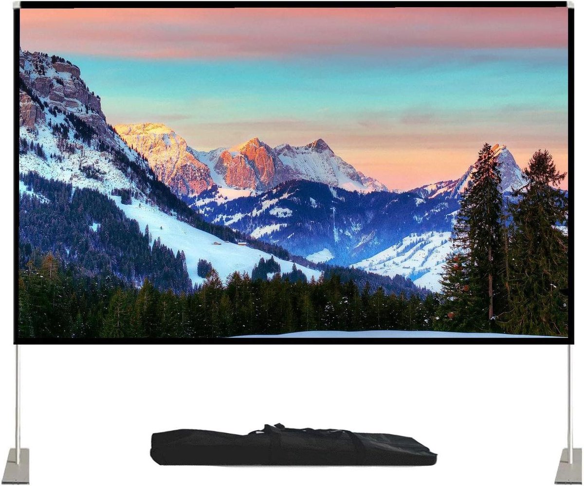 Projectiescherm - Filmscherm Beamer - Thuisbioscoop Creëren - Kreukvrij Draagbaar - Tot 120 Inch - Wit