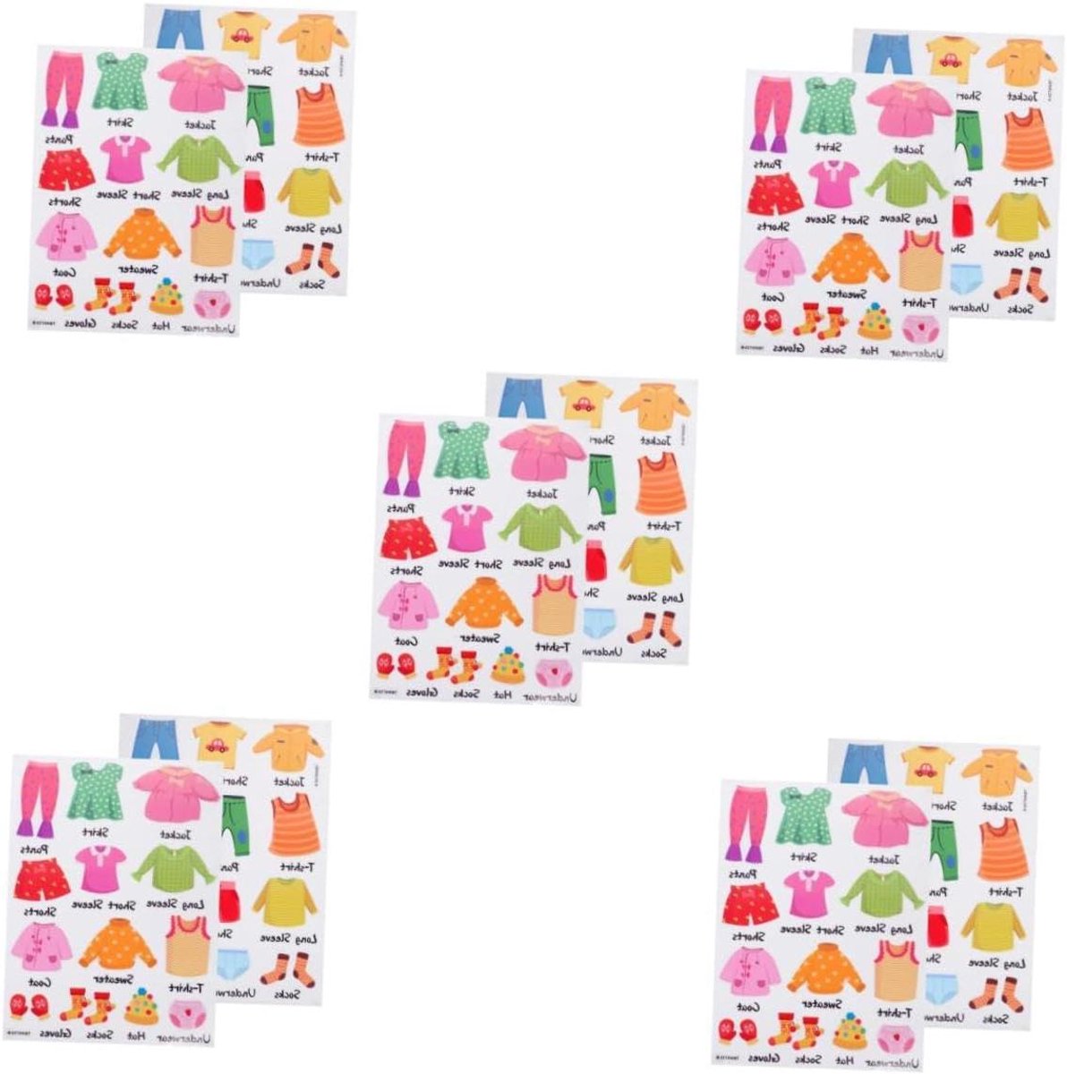 Kast Stickers - Opberg Labels - Kleding Sorteren - Zelfklevend PVC - 5 Sets - Multicolor