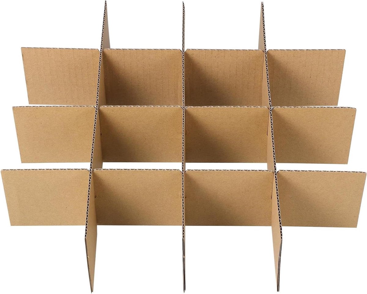 Verhuisdoos Verdelers - Kartonnen Scheidingswanden - Breekbaar Transport - Eenvoudig Monteren - 33.5 cm - Khaki