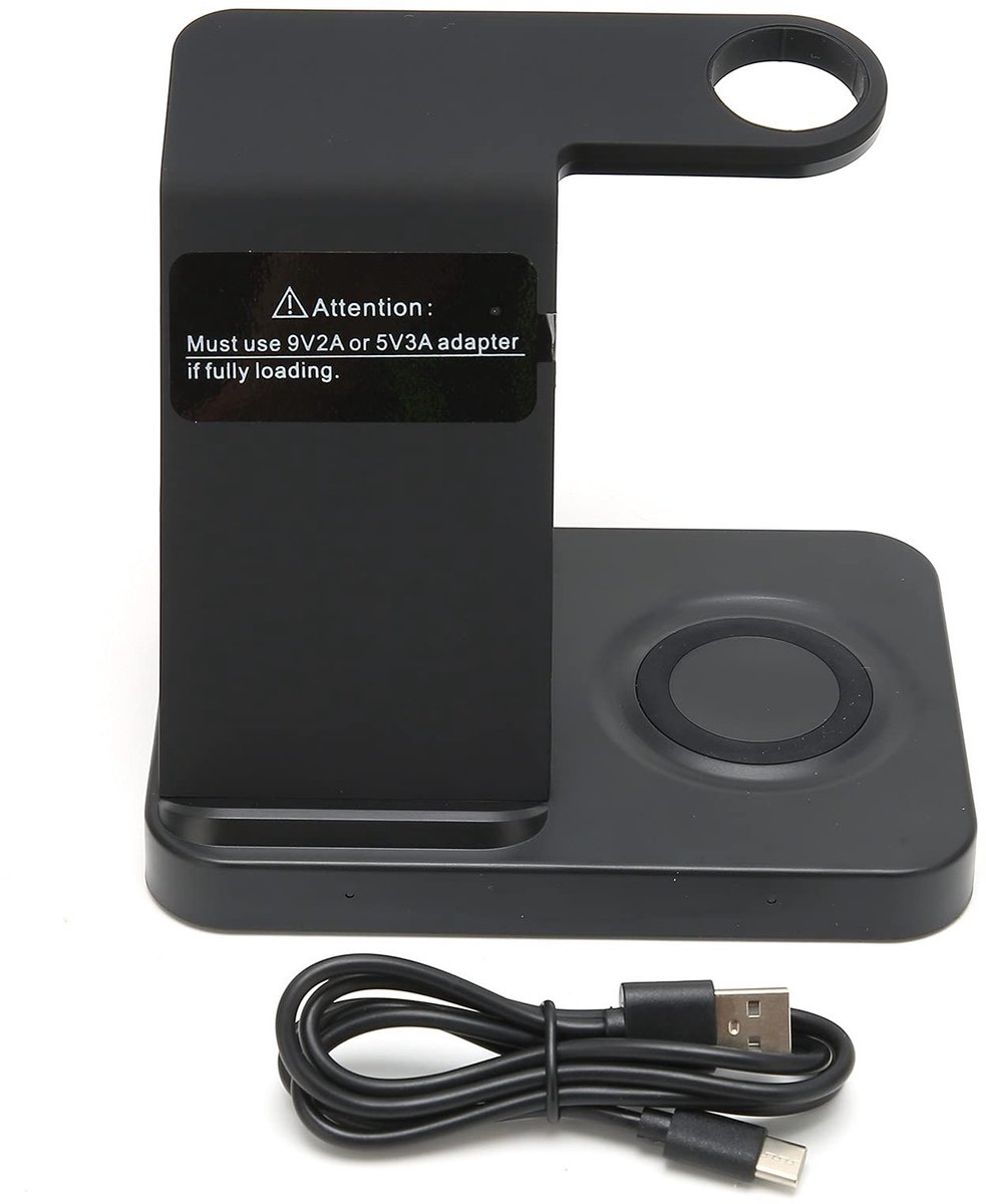 Dailygoods - Draadloze 3-in-1 Oplader voor Telefoon, Horloge en Oortelefoon