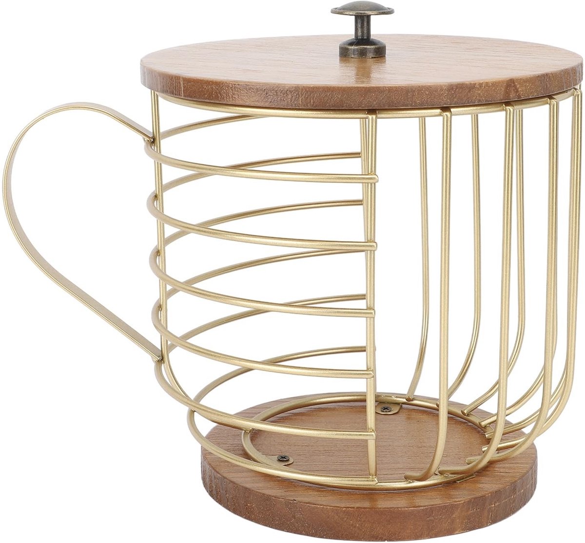 Dailygoods - Koffiepadhouder met Houten Basis en Deksel