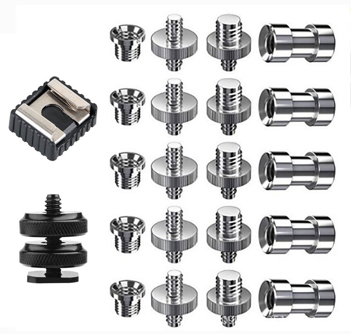 Dailygoods - 22 Stuks Camera Schroef Adapter 1/4 Inch en 3/8 Inch Converter