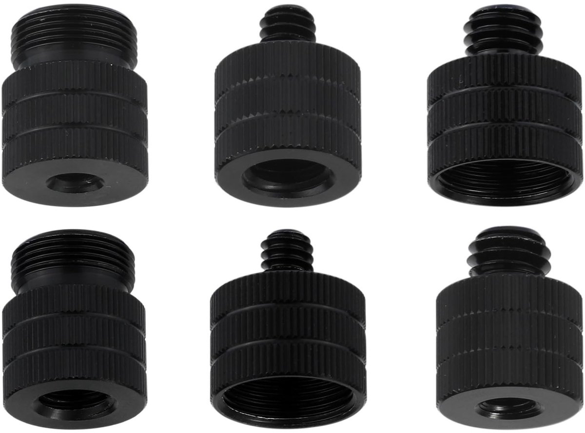 Dailygoods - Set van 6 Aluminium Microfoonstandaardadapters voor Camera's en Statieven