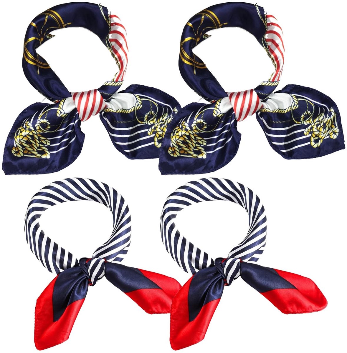 Dailygoods - Set van 4 Nautische Sjaals voor Dames