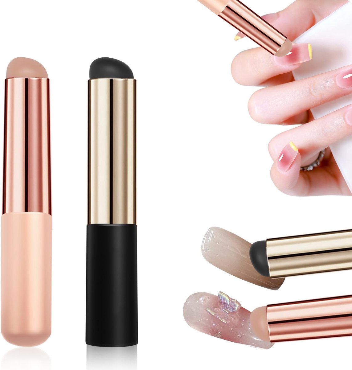 Dailygoods - 2 Stuks Siliconen Nagelkwasten voor Manicure en Nail Art