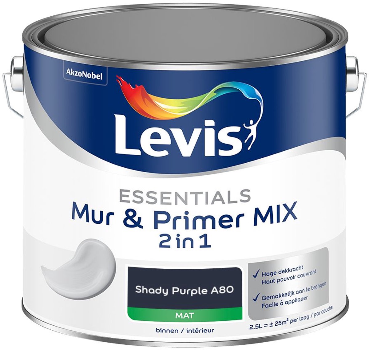 Levis - Essentials Mur & Primer Mix - Shady Purple A80 - Mengverf - 2,5 L