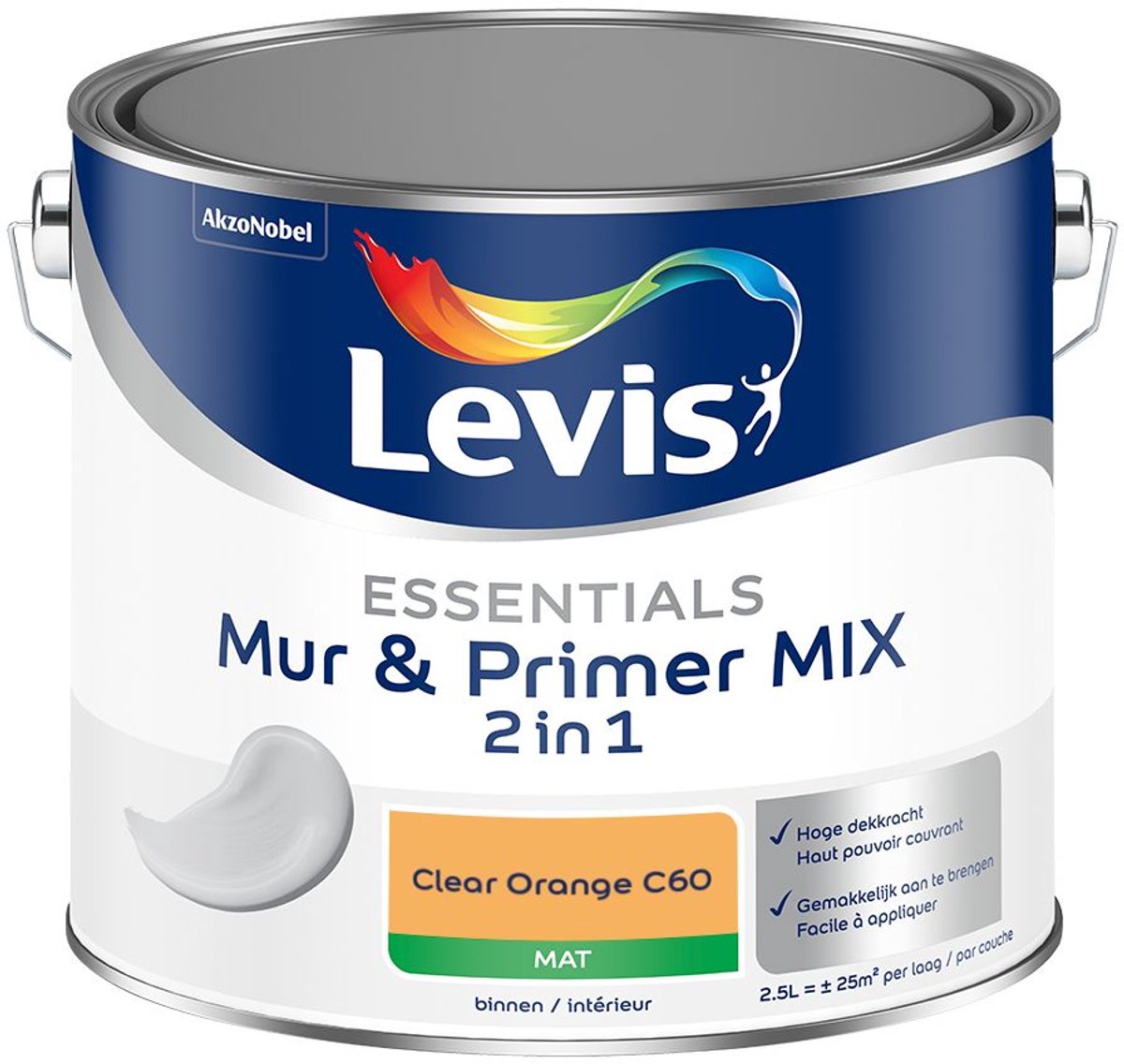 Levis - Essentials Mur & Primer Mix - Clear Orange C60 - Mengverf - 2,5 L