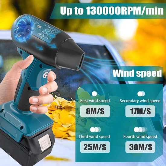 Mini Jet Blower - Turbofan Auto Droger - Stof Verwijderen - 4 Snelheden Wind - Pocket Size - Zwart van MINI — afbeelding 4