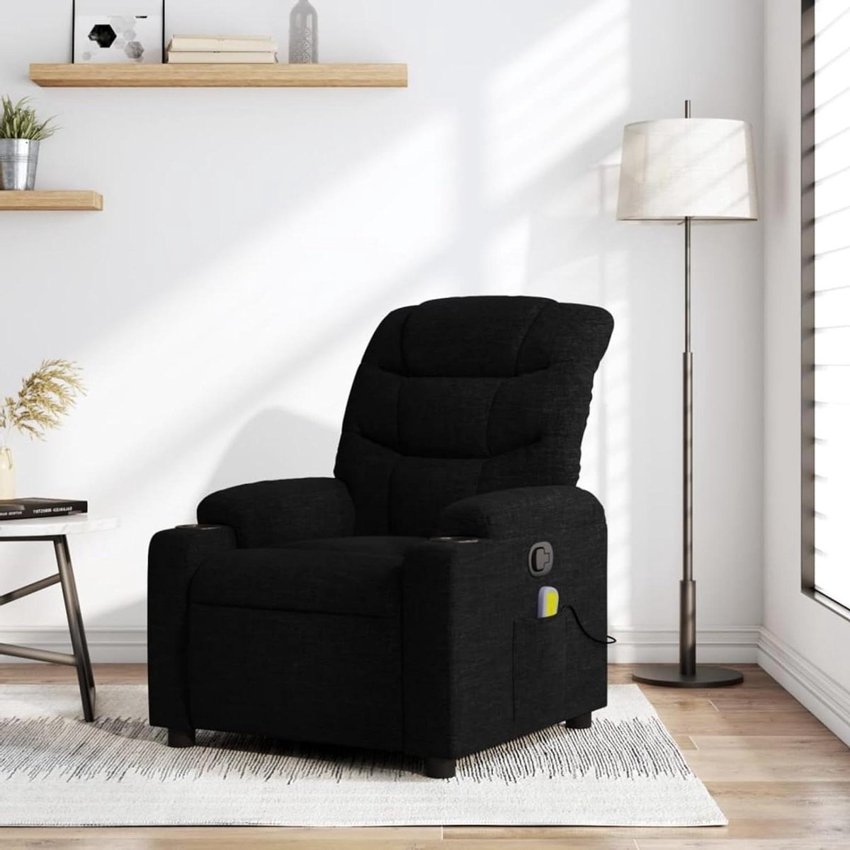Relaxfauteuil - Comfortabele stoel - Ontspannen thuis - Handmatig verstelbaar - 86.5 x 71 x 99.5 cm - Zwart
