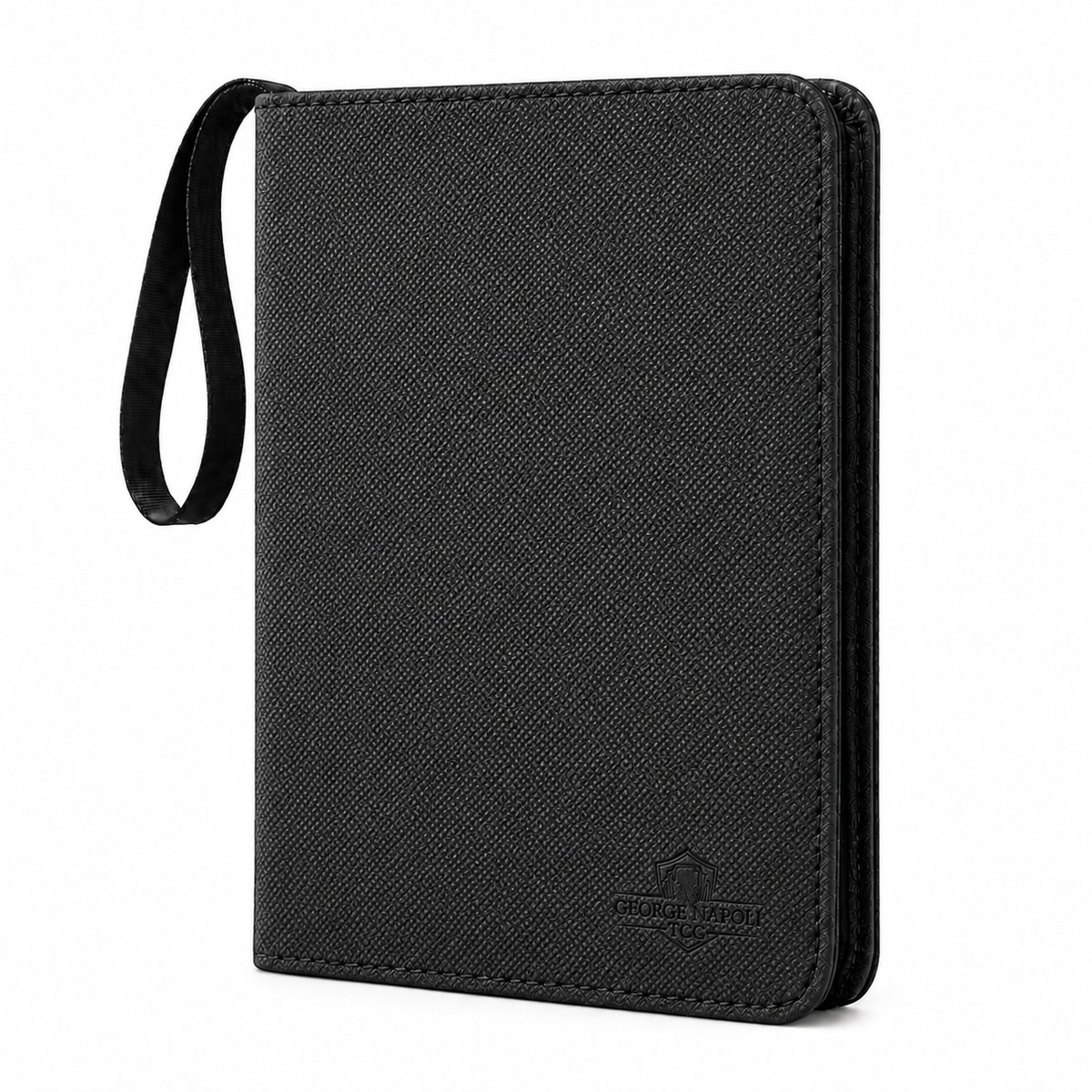 George Napoli TCG Verzamelmap voor 400 Kaarten - Binder Map voor Kaarten - 4-Pocket indeling - Zwart PU leer - Premium Card Binder met Ritssluiting - 50 Pagina’s - Zwarte Sleeves