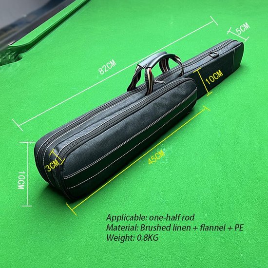 Poolkeu Koffer - Zachte Keu Tas - Biljart Accessoires - Ruimte voor 6 Keuen - 82 cm Lengte - Grijs — afbeelding 5