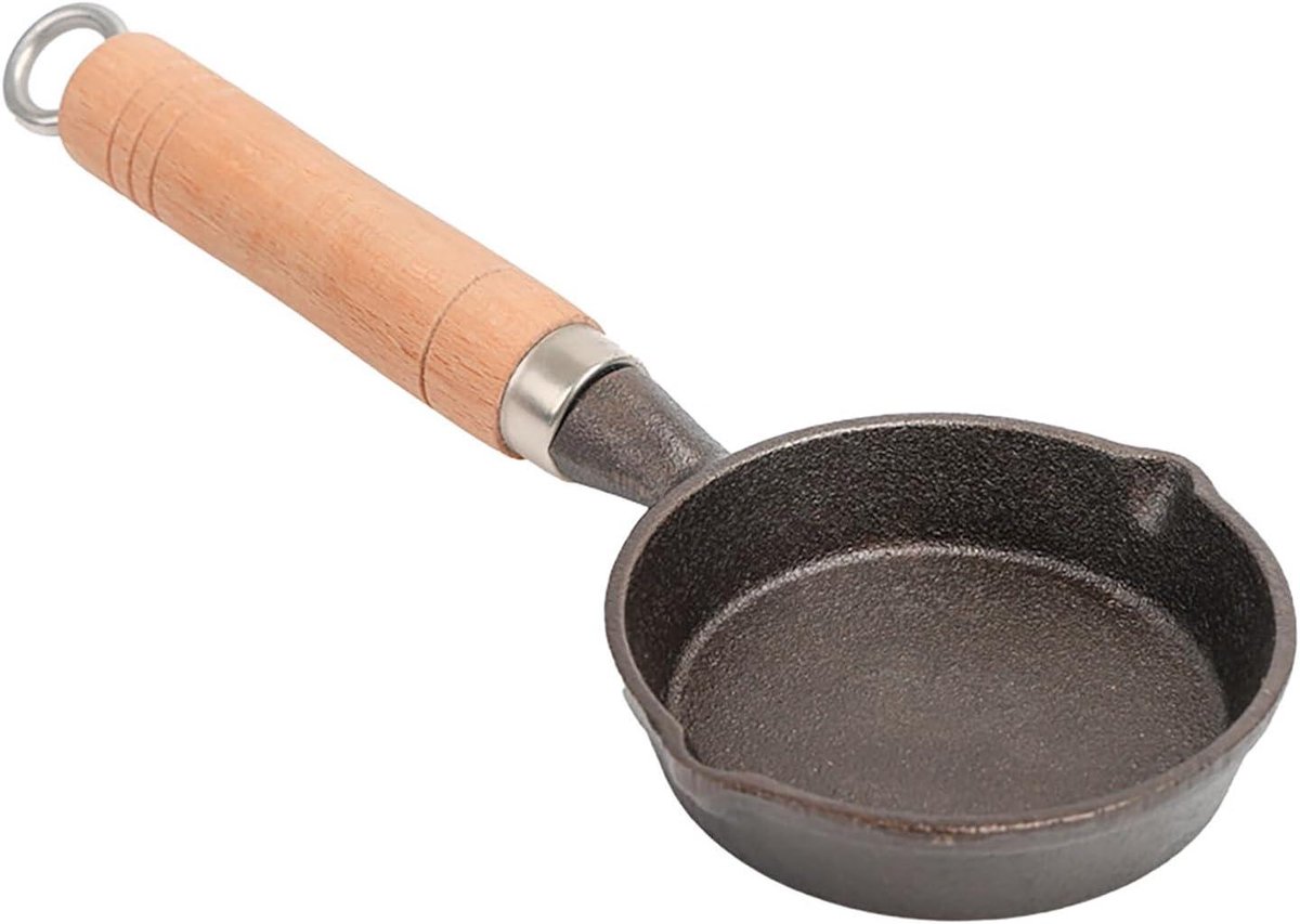 Kleine Koekenpan - Mini Eierpan - Ontbijt Maken - Gelijkmatige Verwarming - 10 cm - Zwart