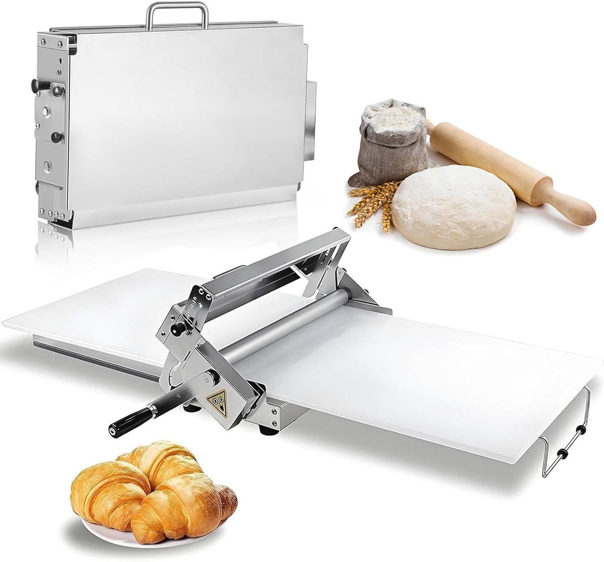 Deegrolmachine - Vouwdeegplaat - Bakken Thuis - 55 Dikte-instellingen - 103x58cm - Zilver