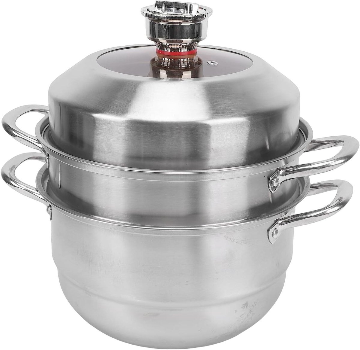 Stoompot Kookgerei - Drie Lagen - Gezond Koken - Met Timer - 108 Inch - Zilver