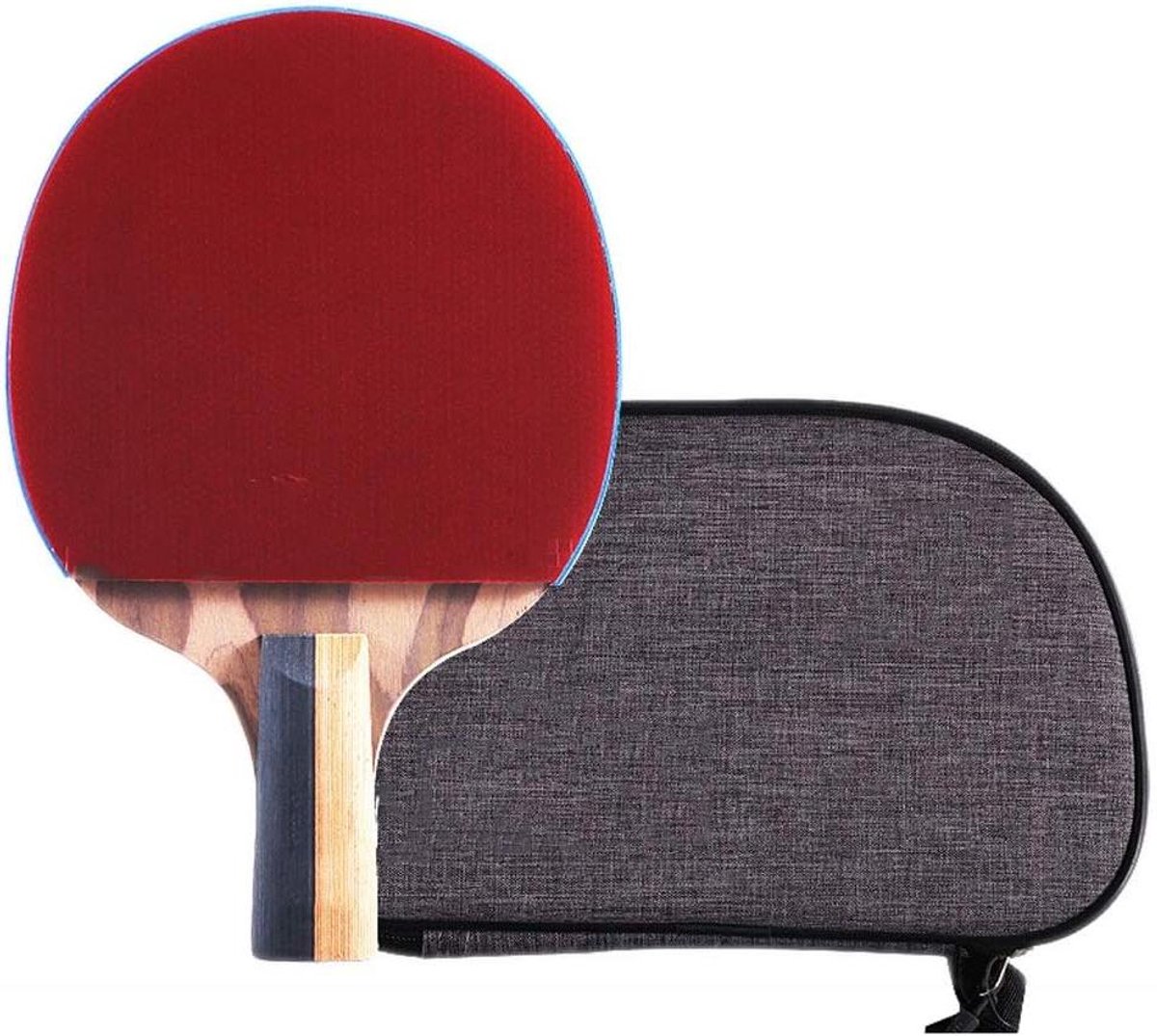 Tafeltennisracket - Pingpongpeddel - Wedstrijd spelen - Vergrote sweet spot - Horizontal shot - Rood zwart
