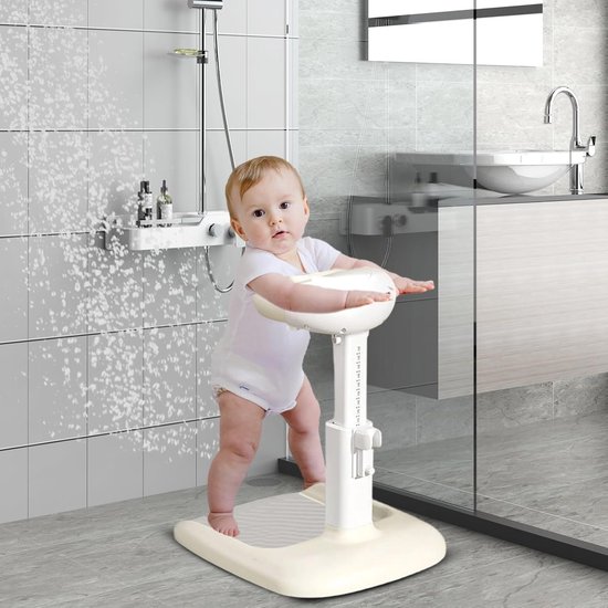 Baby Douche Standaard - Badondersteuning Peutertjes - Veilig Baden - Ergonomische Stabiliteit - 49 x 42 x 16 cm - Kaki — afbeelding 2